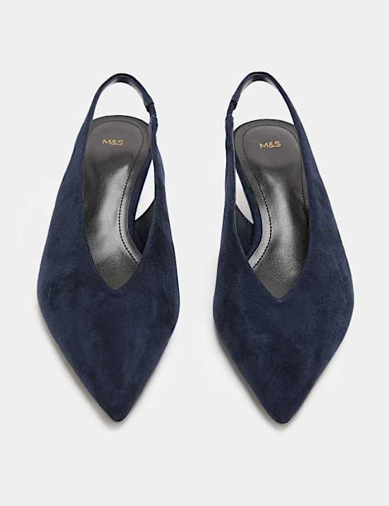 Kitten Heel Pointed Slingback Shoes