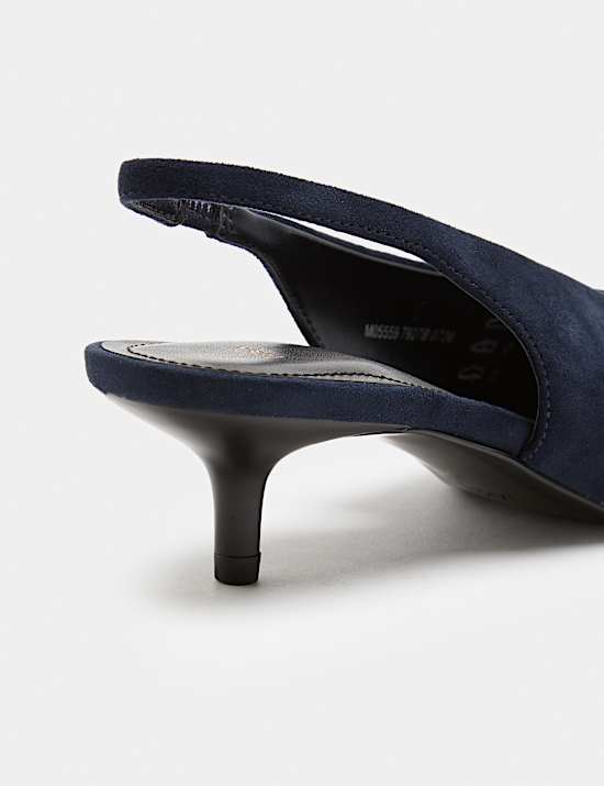 Kitten Heel Pointed Slingback Shoes