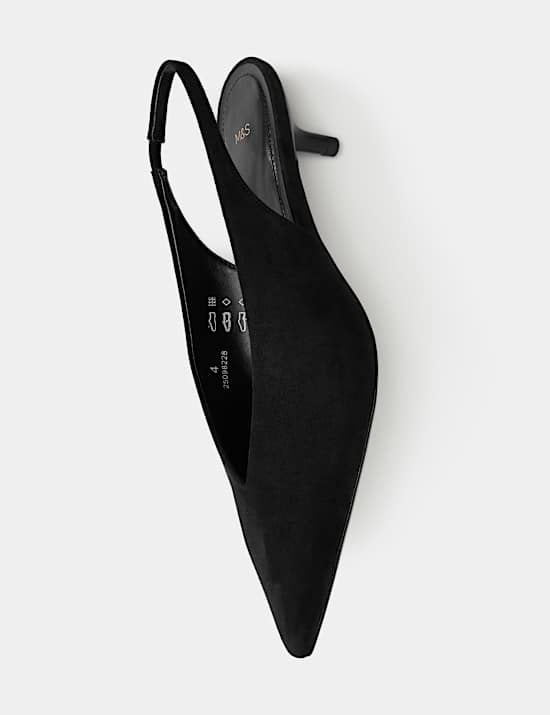 Kitten Heel Pointed Slingback Shoes