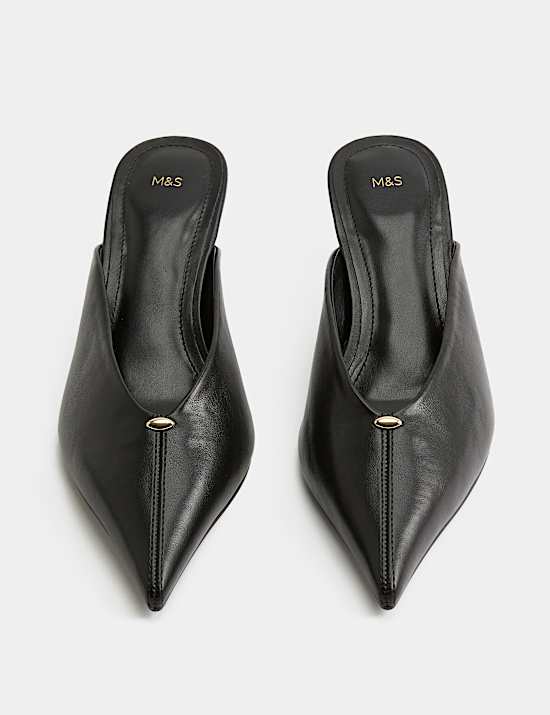 Kitten Heel Pointed Toe Mules