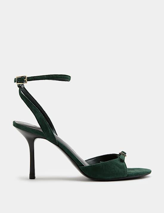Suede Buckle Open Toe Stiletto Heel Sandals