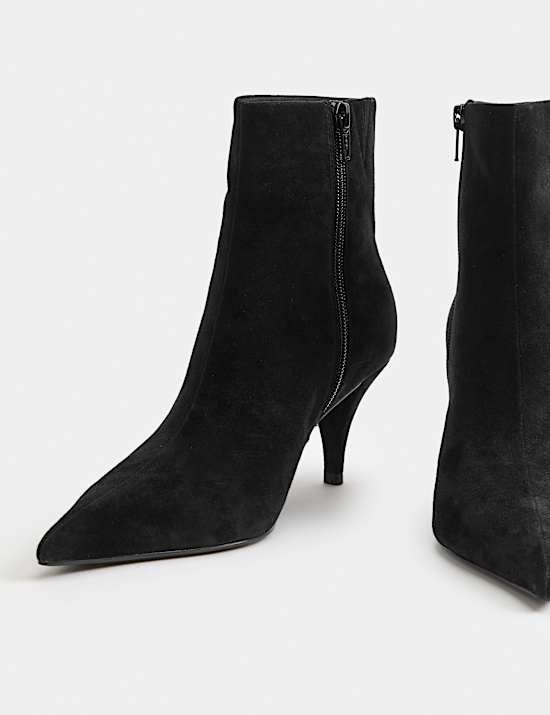 Suede Stiletto Heel Pointed Toe Ankle Boot