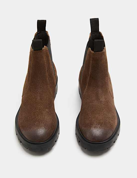 Botines Chelsea de piel con tac&oacute;n en bloque