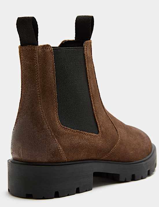 Botines Chelsea de piel con tac&oacute;n en bloque