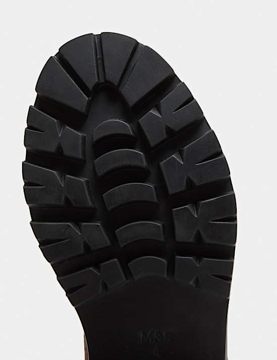 Botines Chelsea de piel con tac&oacute;n en bloque
