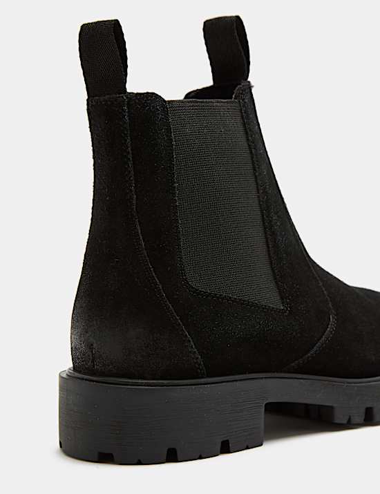 Leather Chelsea Boots With Block Heel