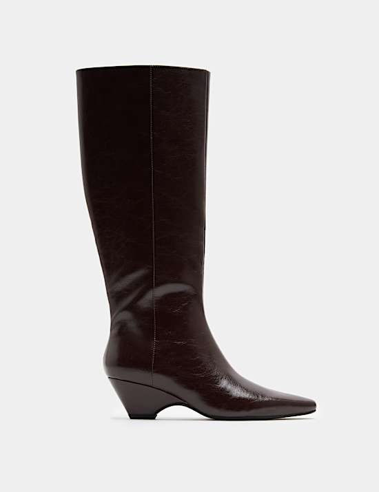 Bottes hauteur genou &agrave; talons compens&eacute;s