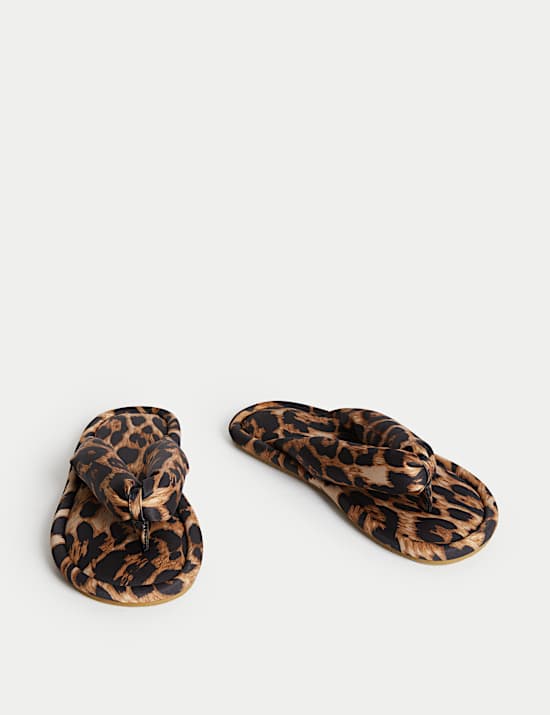 Leopard Print Slider Slippers