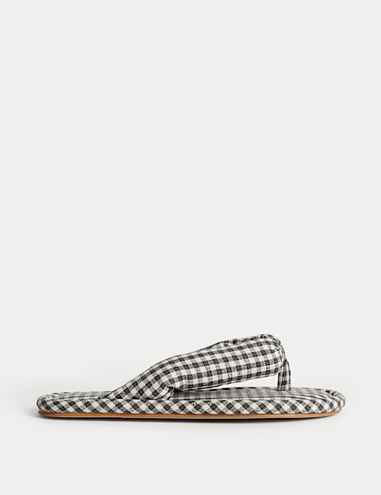 Bačkory Gingham s otevřenou špičkou
