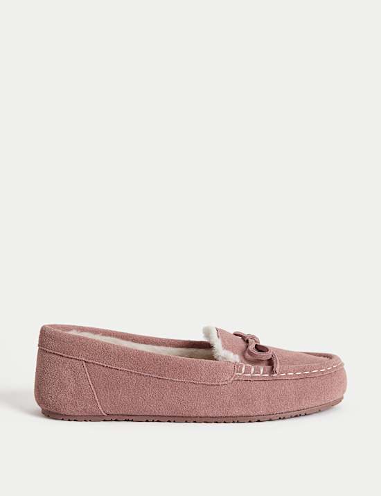 Suede Moccasin Slippers