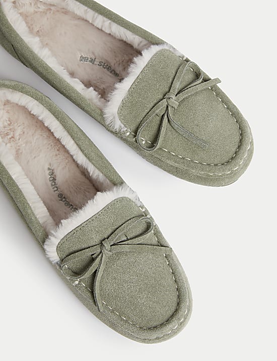 Suede Moccasin Slippers