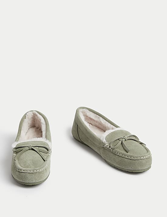 Suede Moccasin Slippers
