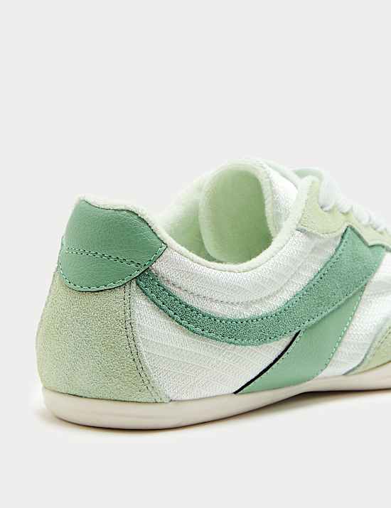 Leather Mix Side Detail Retro Runner Trainers