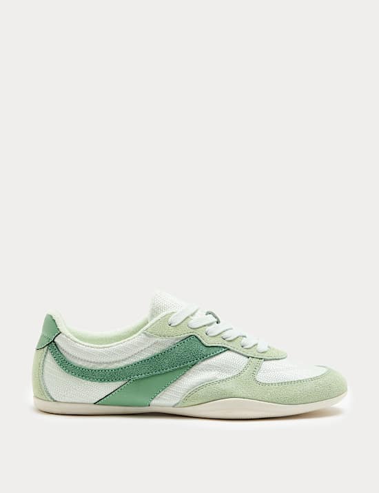 Leather Mix Side Detail Retro Runner Trainers