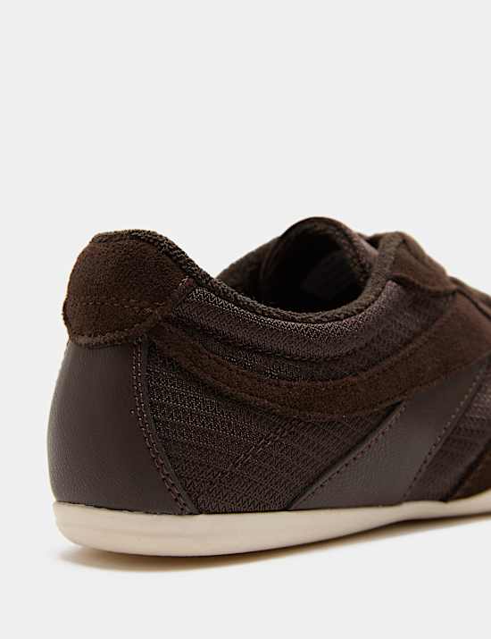 Leather Mix Side Detail Retro Runner Trainers
