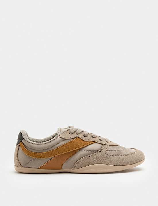 Leather Mix Side Detail Retro Runner Trainers