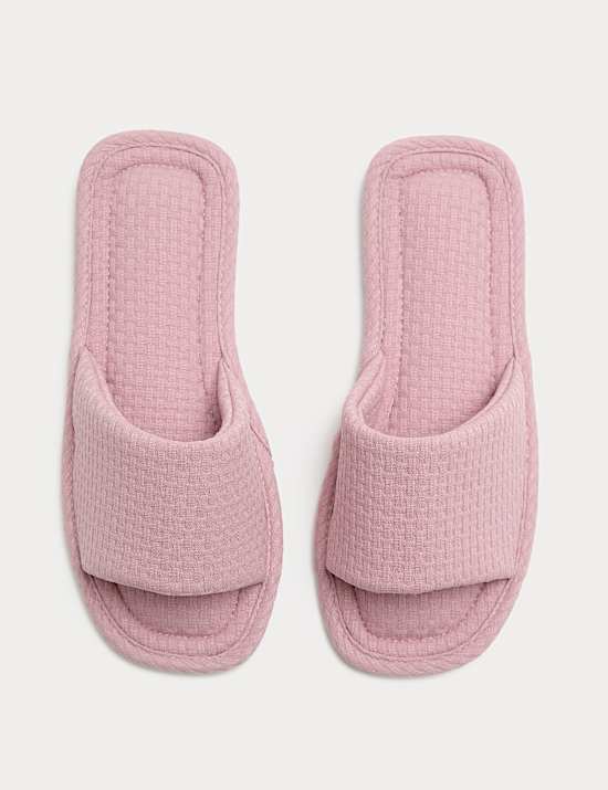 Woven Open Toe Slider Slippers