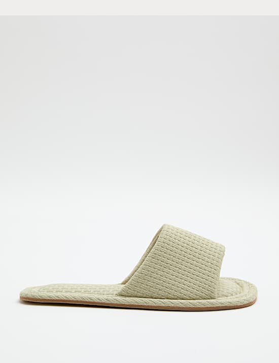 Woven Open Toe Slider Slippers