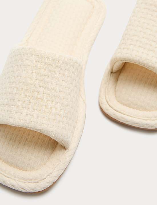 Woven Open Toe Slider Slippers