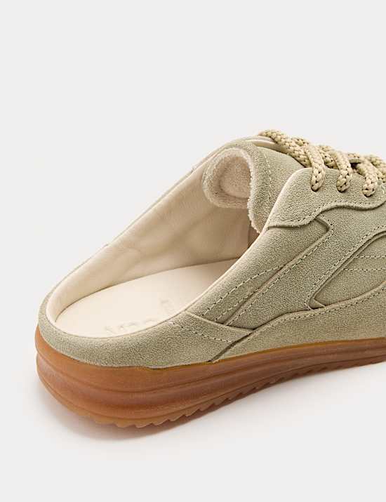 Suede Slip On Mule Trainers