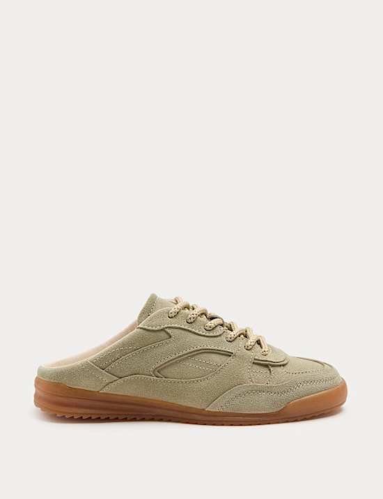 Suede Slip On Mule Trainers