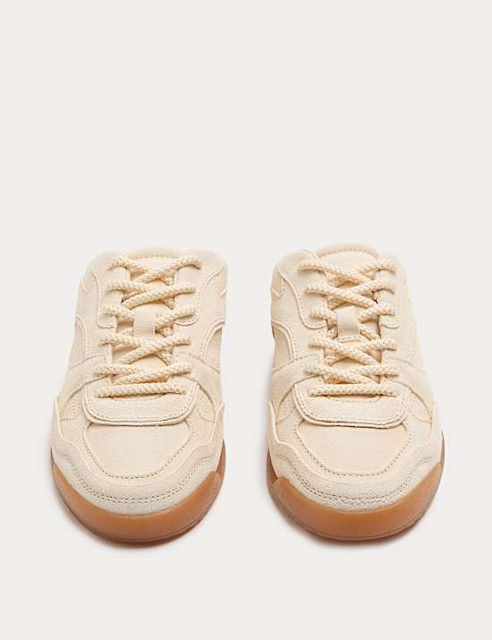 Suede Slip On Mule Trainers