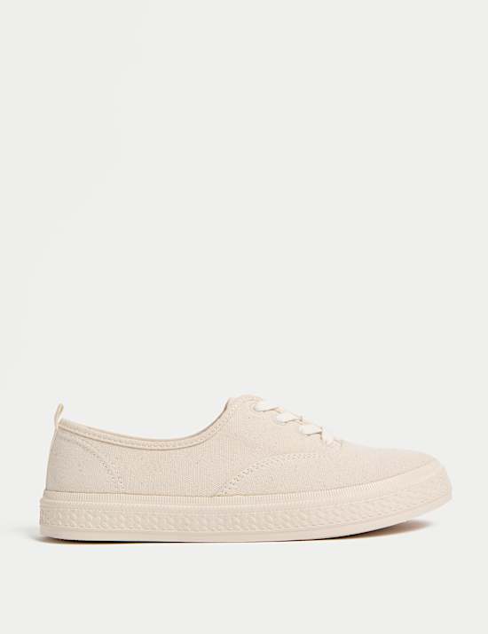 Canvas Lace Up Trainers