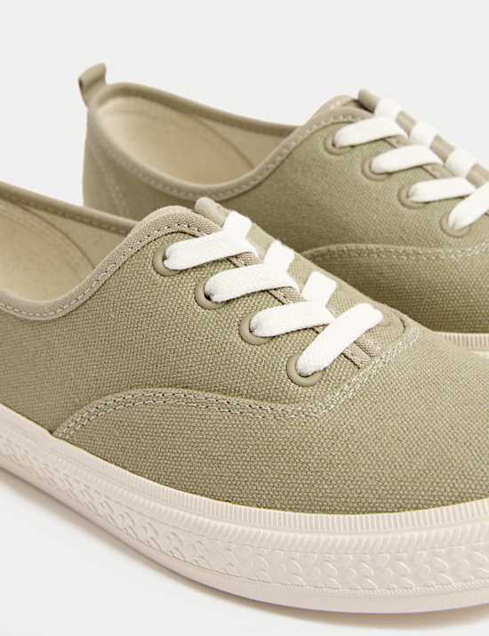 Canvas Lace Up Trainers