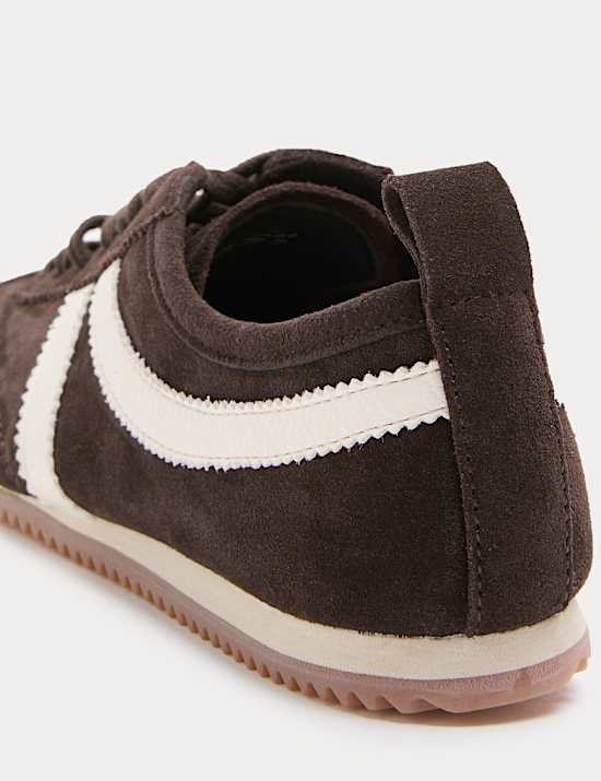 Suede Lace Up Side Detail Runner Trainers