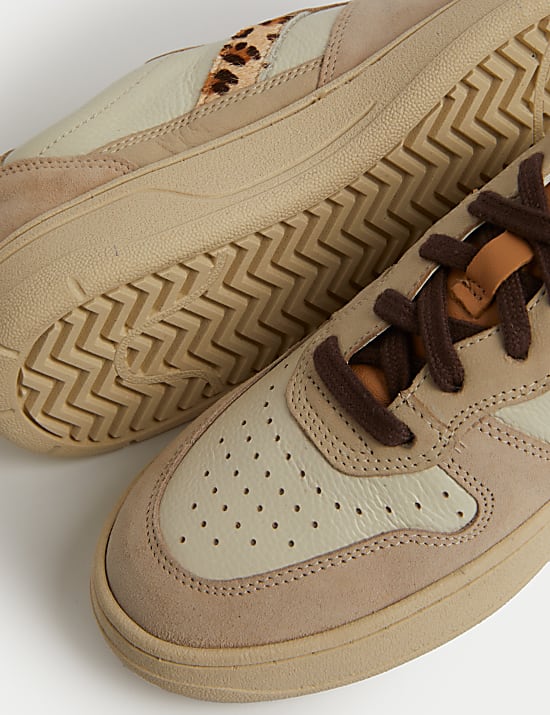 Leather Lace Up Side Detail Trainers