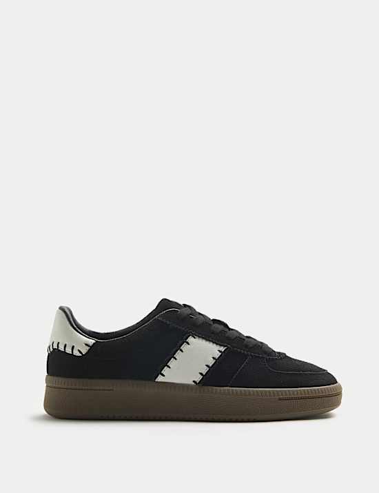 Suede Side Detail Platform Trainers