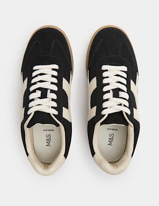Suede Side Detail Platform Trainers