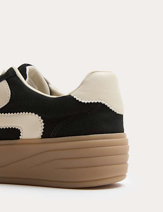 Suede Side Detail Platform Trainers