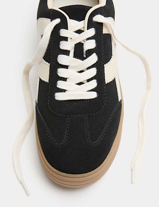 Suede Side Detail Platform Trainers