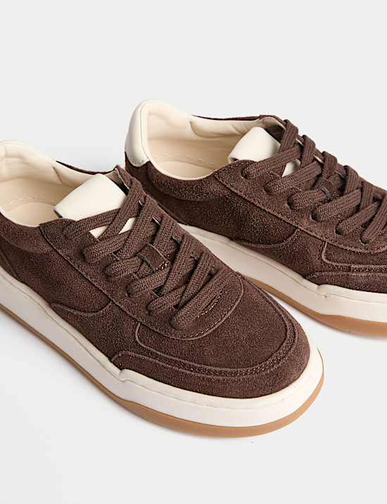 Suede Lace Up Skate Trainers