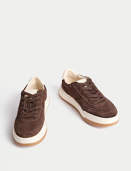 Suede Lace Up Skate Trainers