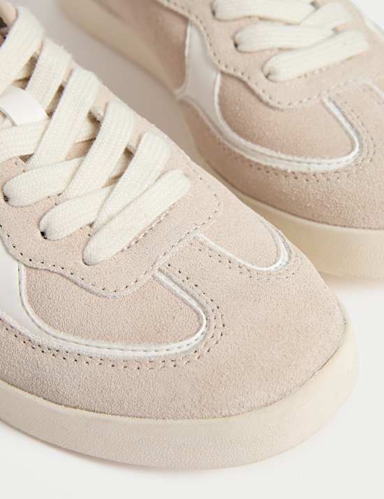 Suede Lace-Up Retro Trainers