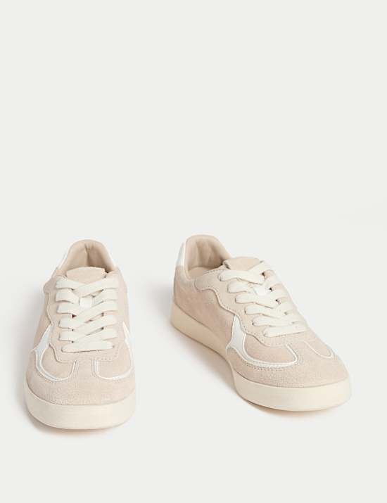 Suede Lace-Up Retro Trainers