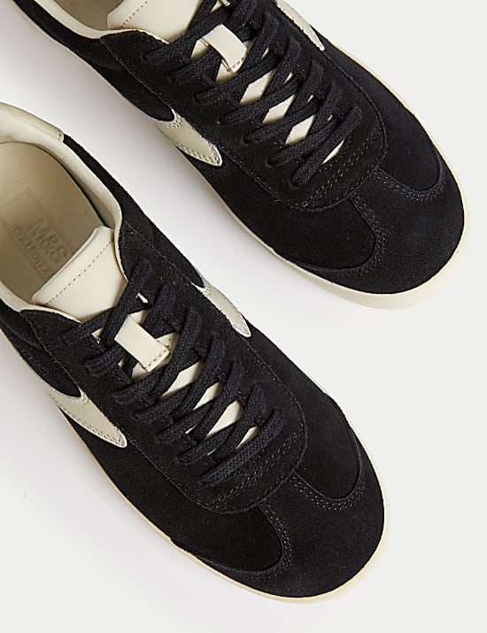 Suede Lace Up Side Detail Trainers