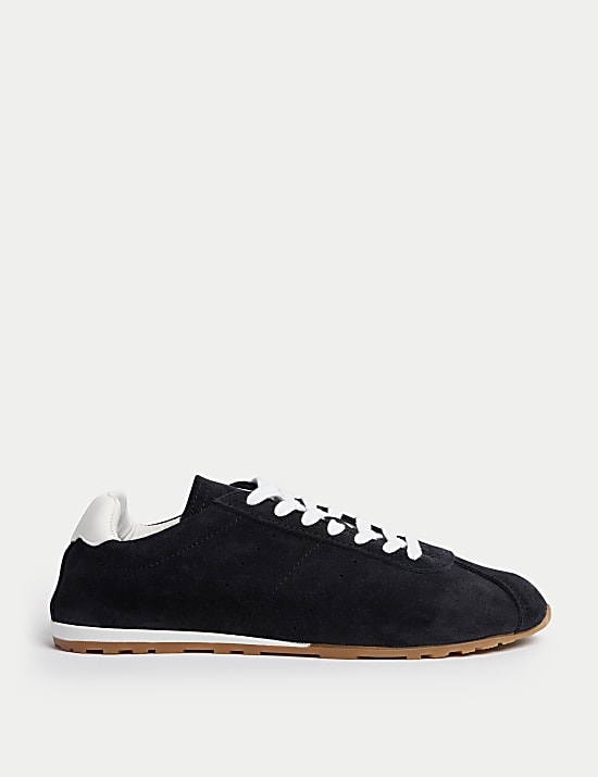 Unlined Suede Lace Up Trainers