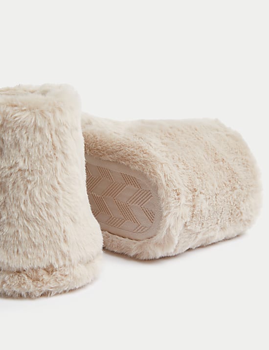 Faux Fur Slipper Boots