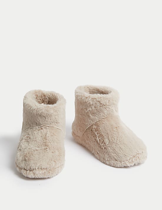 Faux Fur Slipper Boots