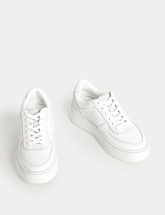 Leather Lace Up Chunky Trainers