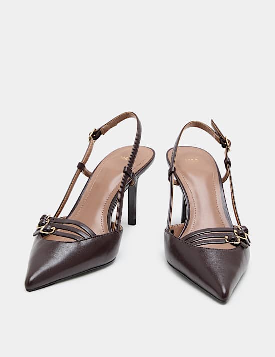 Escarpins &agrave; talons aiguilles et bride et boucle &agrave; la cheville