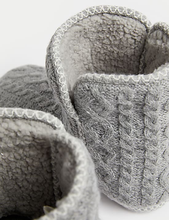 Cable Knit Slipper Boots