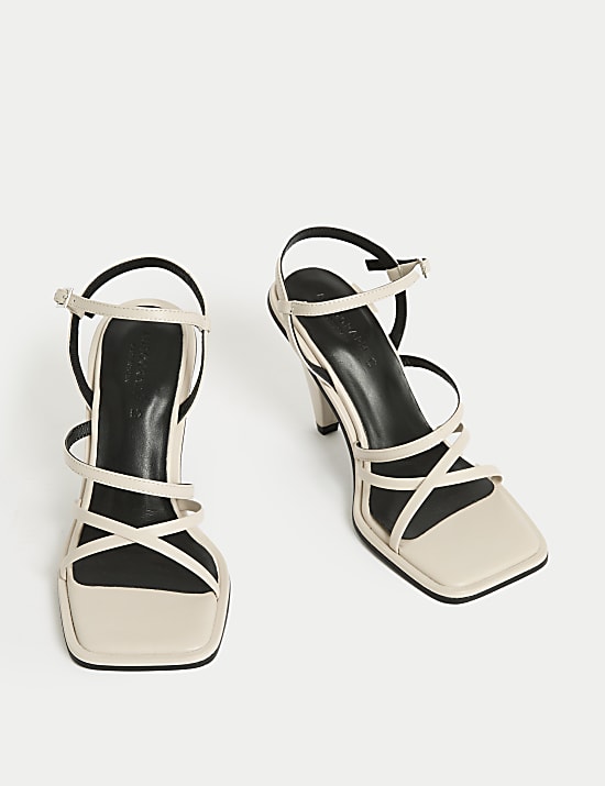 Leather Kitten Heel Sandals