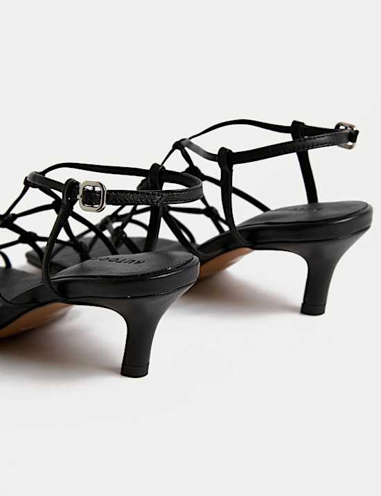 Leather Strappy Stiletto Heel Sandals