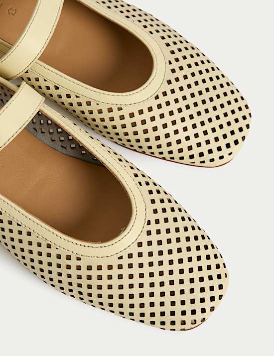 Leather Flat Ballet Pumps