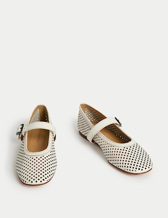 Leather Flat Ballet Pumps