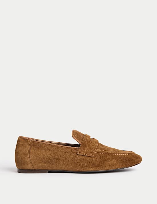 Suede Slip On Flat Loafers